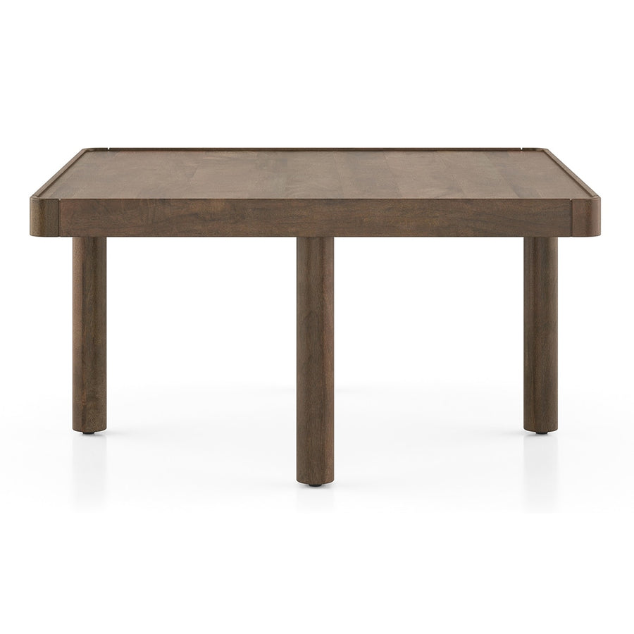 Tera Coffee Table Set In Natural Finish With Multi Cushioned Stools