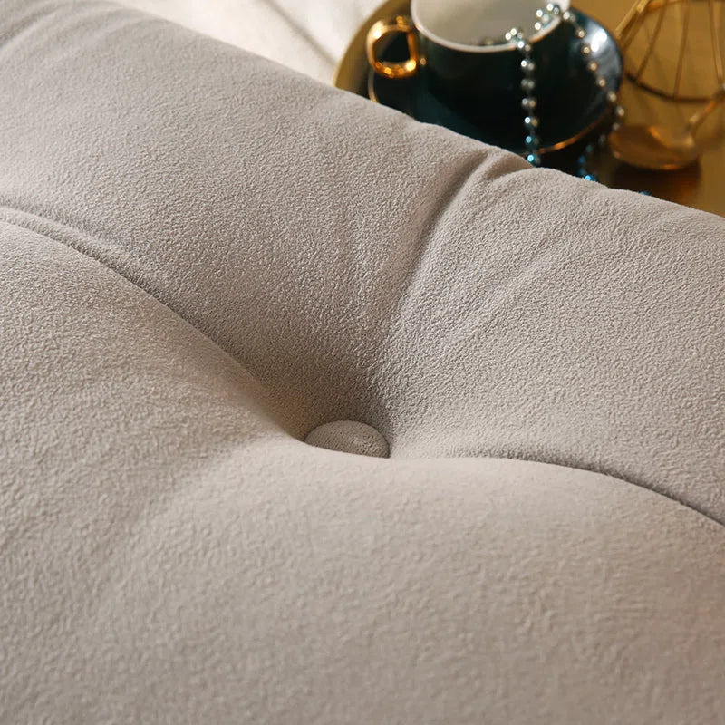 Fengu Velvet Large Headboard Wegde Pillows in Camel Beige Colour - Febonic Living