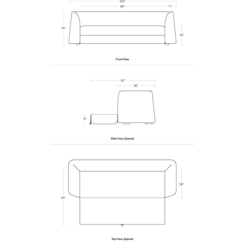 Hoppy Fabric 3 Seater Convertible Sofa Cum Bed In Ash Grey Colour