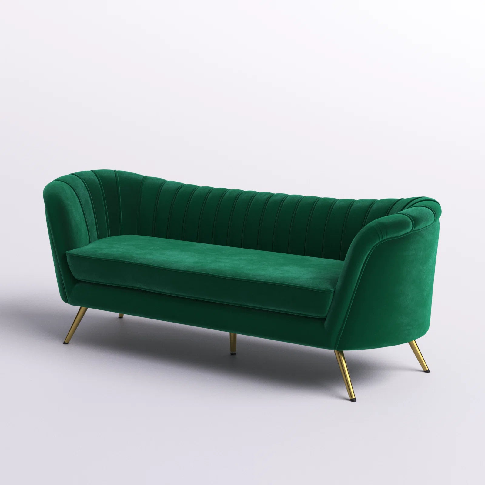 Tiber Velvet 3 Seater Sofa In Amazon Green Colour