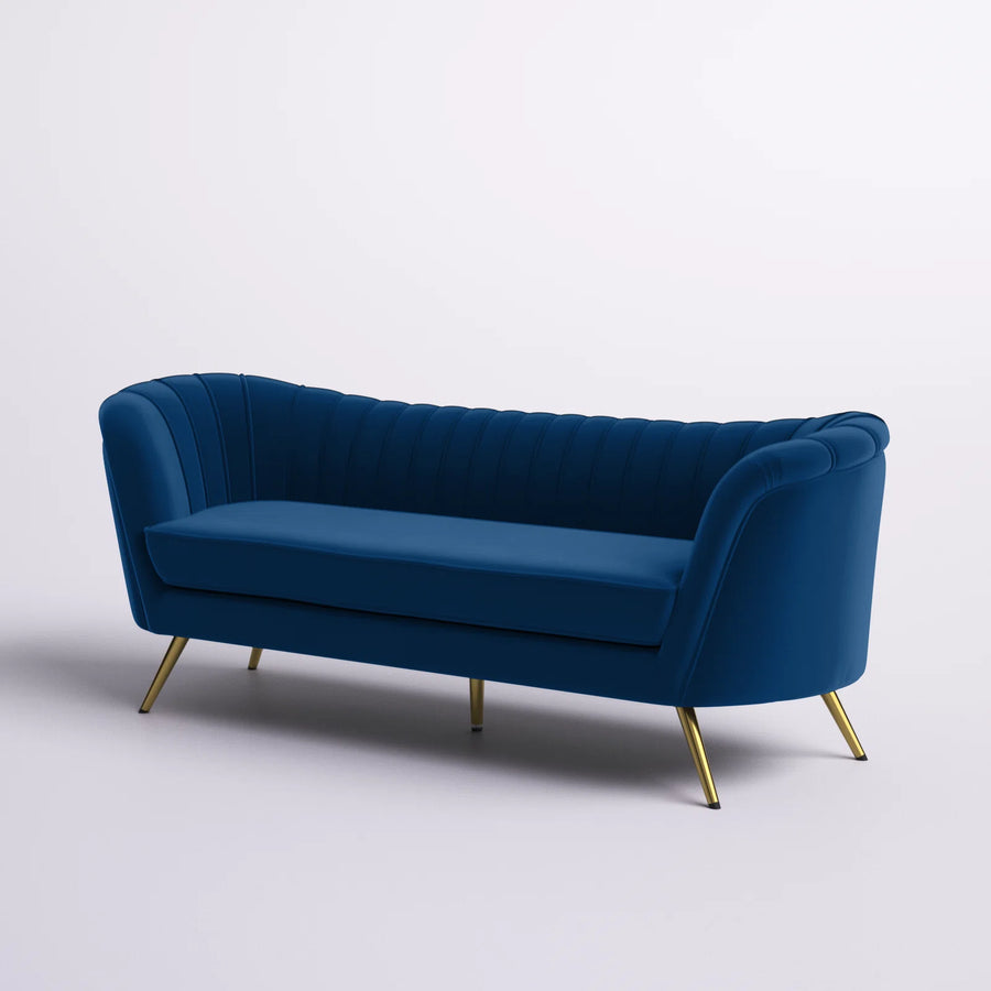 Tiber Velvet 3 Seater Sofa In Imperial Blue Colour - Febonic Living