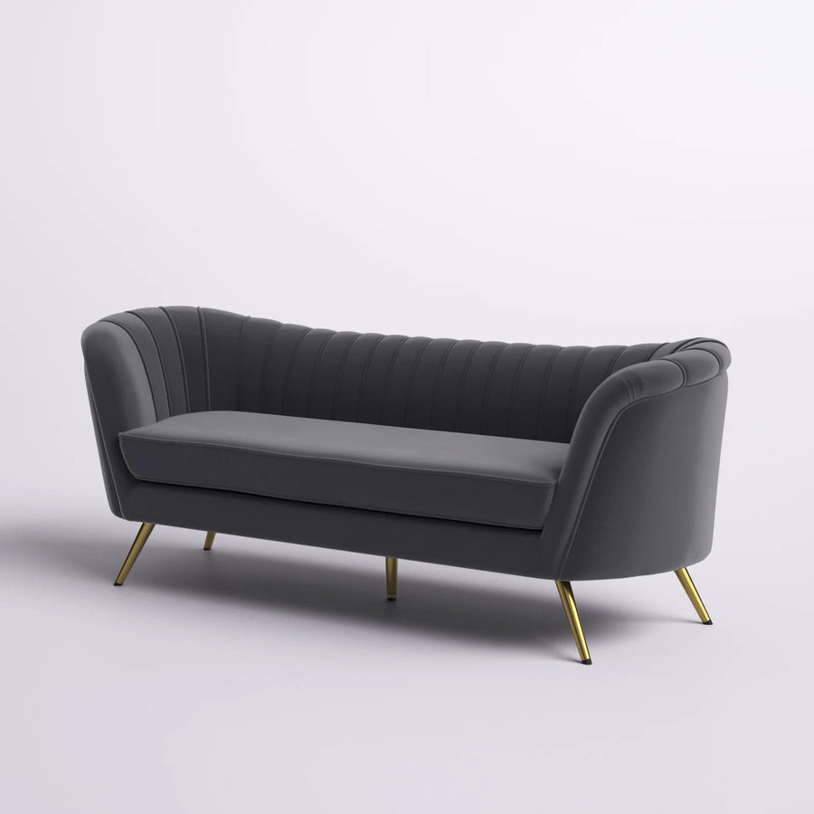 Tiber Velvet 3 Seater Sofa In Davy Grey Colour - Febonic Living