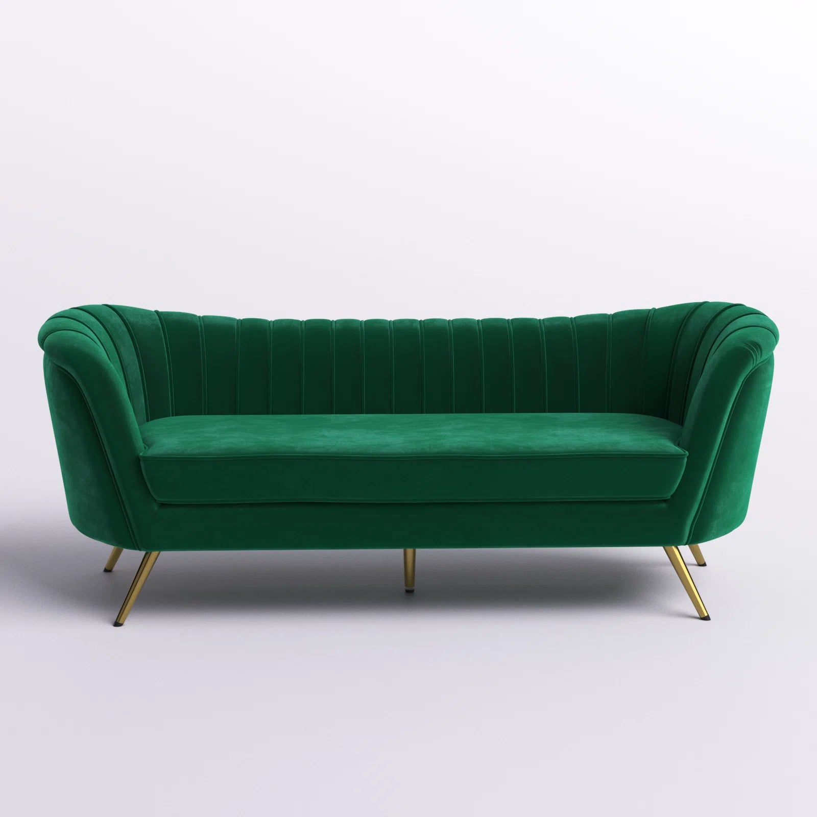 Tiber Velvet 3 Seater Sofa In Amazon Green Colour