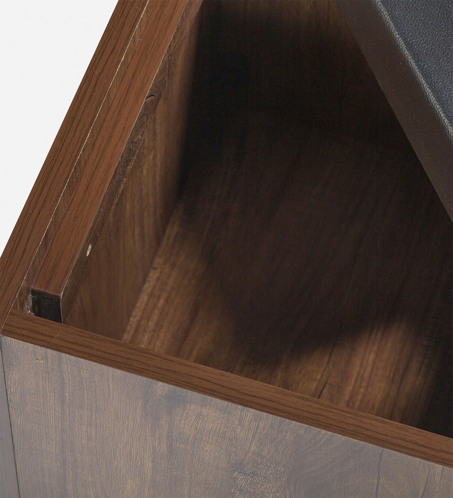 Tory Nesting Coffee Table Set In Classic Walnut Finish With Storage And Cushioned Stools