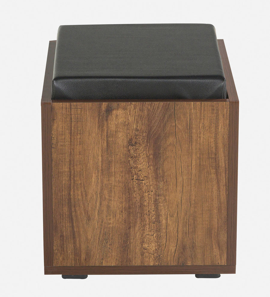 Tory Nesting Coffee Table Set In Classic Walnut Finish With Storage And Cushioned Stools