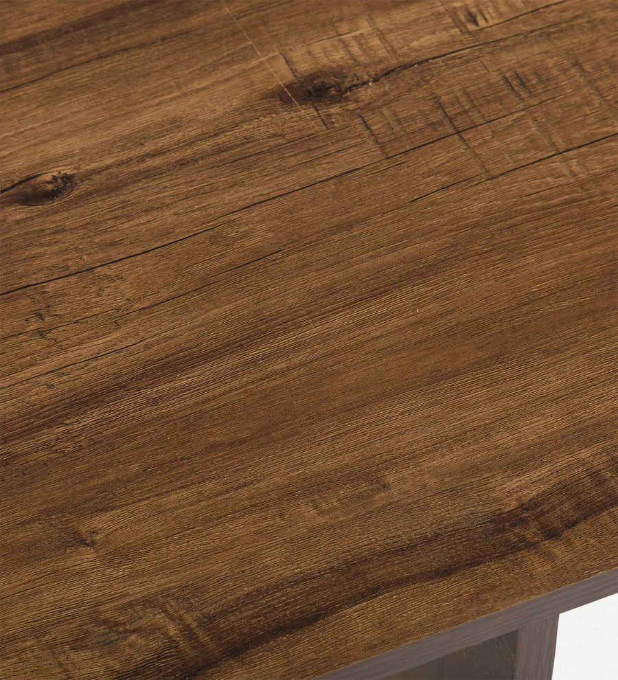 Tory Nesting Coffee Table Set In Classic Walnut Finish With Storage And Cushioned Stools