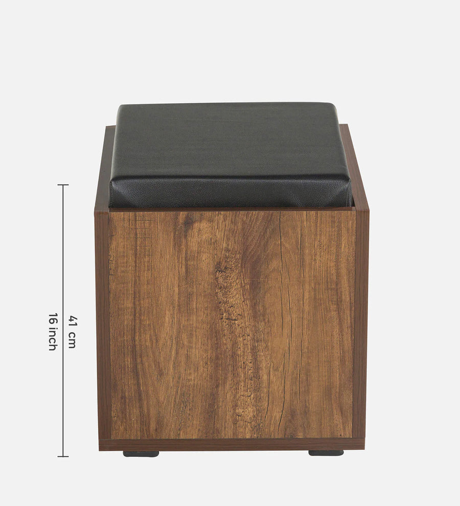 Tory Nesting Coffee Table Set In Classic Walnut Finish With Storage And Cushioned Stools