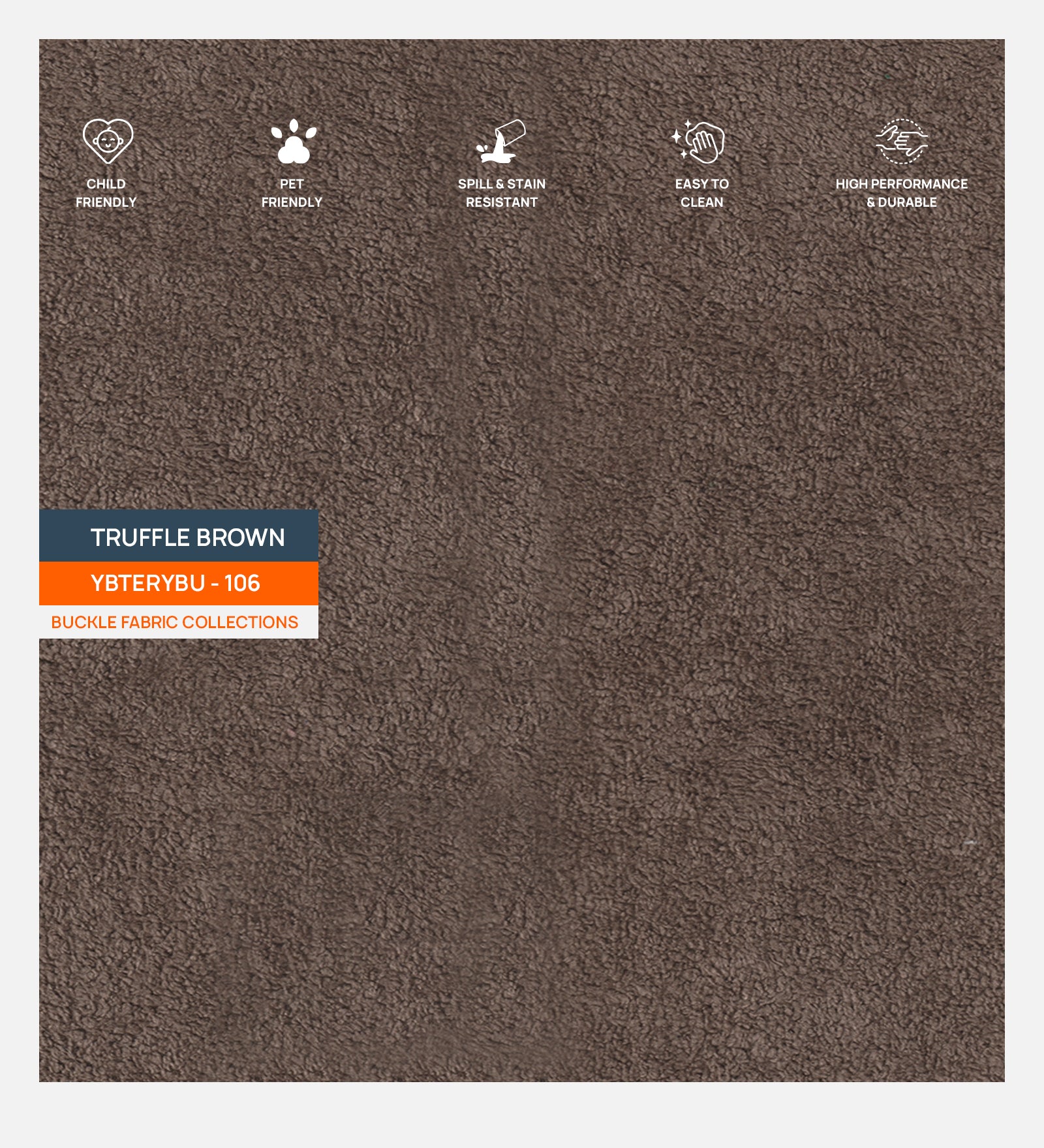 Truffle Brown Plain Poly Cotton Buckle Fur Fabric