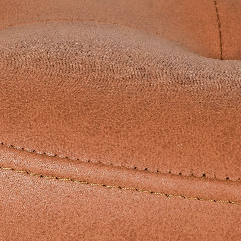 Muddy Leatherette Pouffe In Cinnamon Brown Colour - Febonic Living