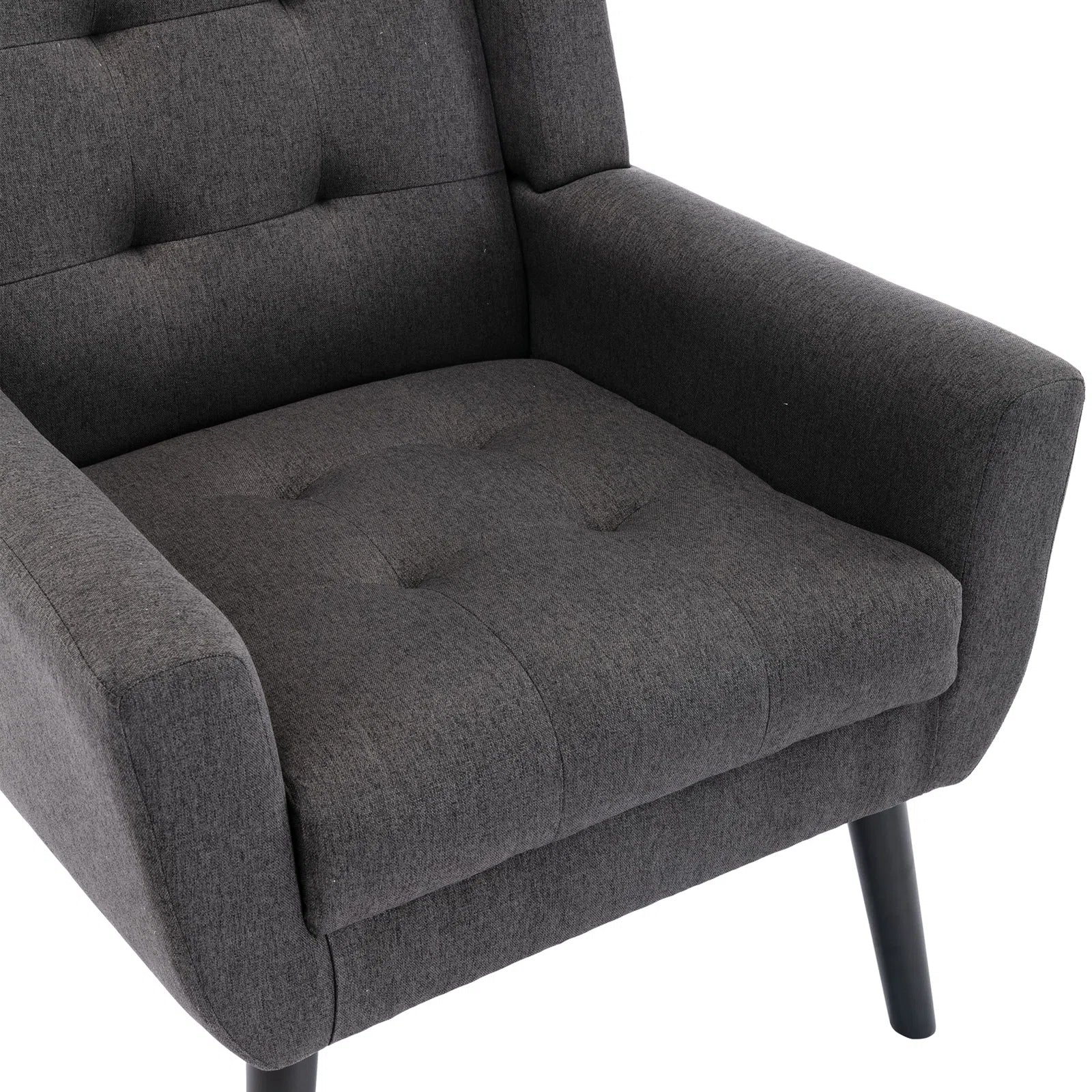 Fable Fabric Arm Chair In Charcoal Grey Colour