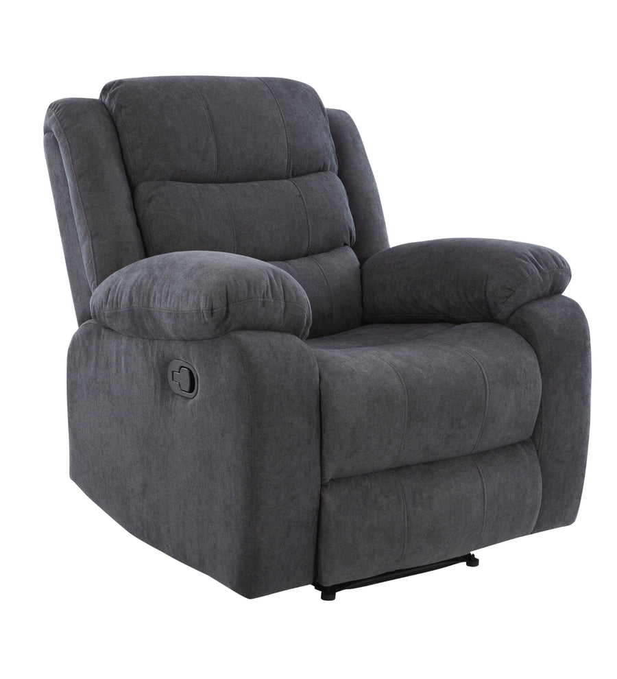 Turin 1 Seater Motorized Velvet Recliner - Davy Grey - Slant View by Febonic Living