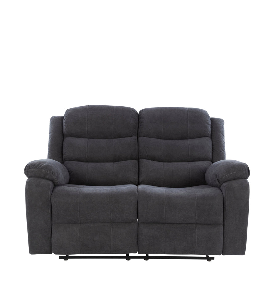 Turin 2 Seater Motorized Velvet Recliner - Davy Grey - Clear View by Febonic Living