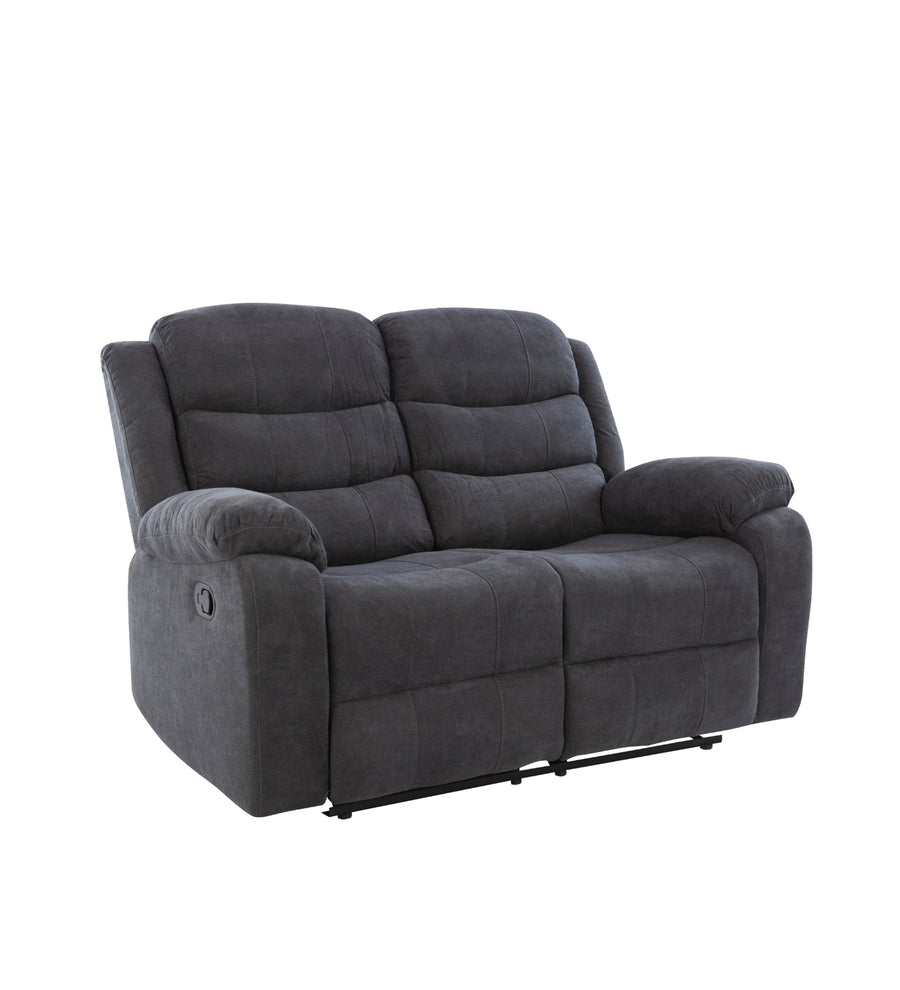 Turin 2 Seater Motorized Velvet Recliner - Davy Grey - Slant View by Febonic Living