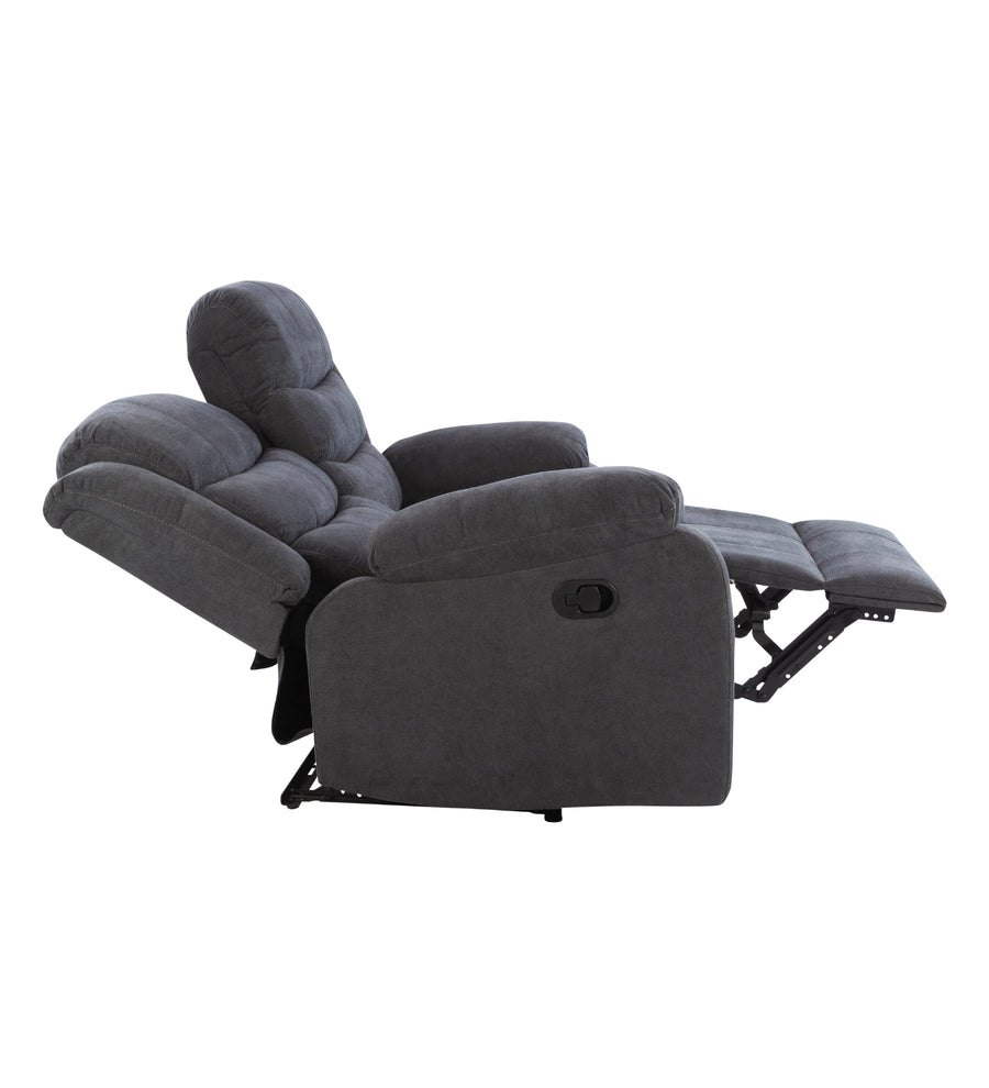 Turin 2 Seater Motorized Velvet Recliner - Davy Grey - Side Reclined View by Febonic Living