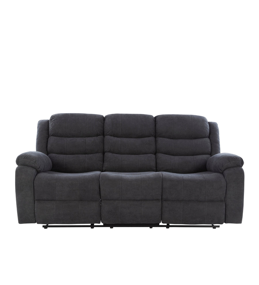 Turin 3 Seater Motorized Velvet Recliner - Davy Grey - Clear View by Febonic Living