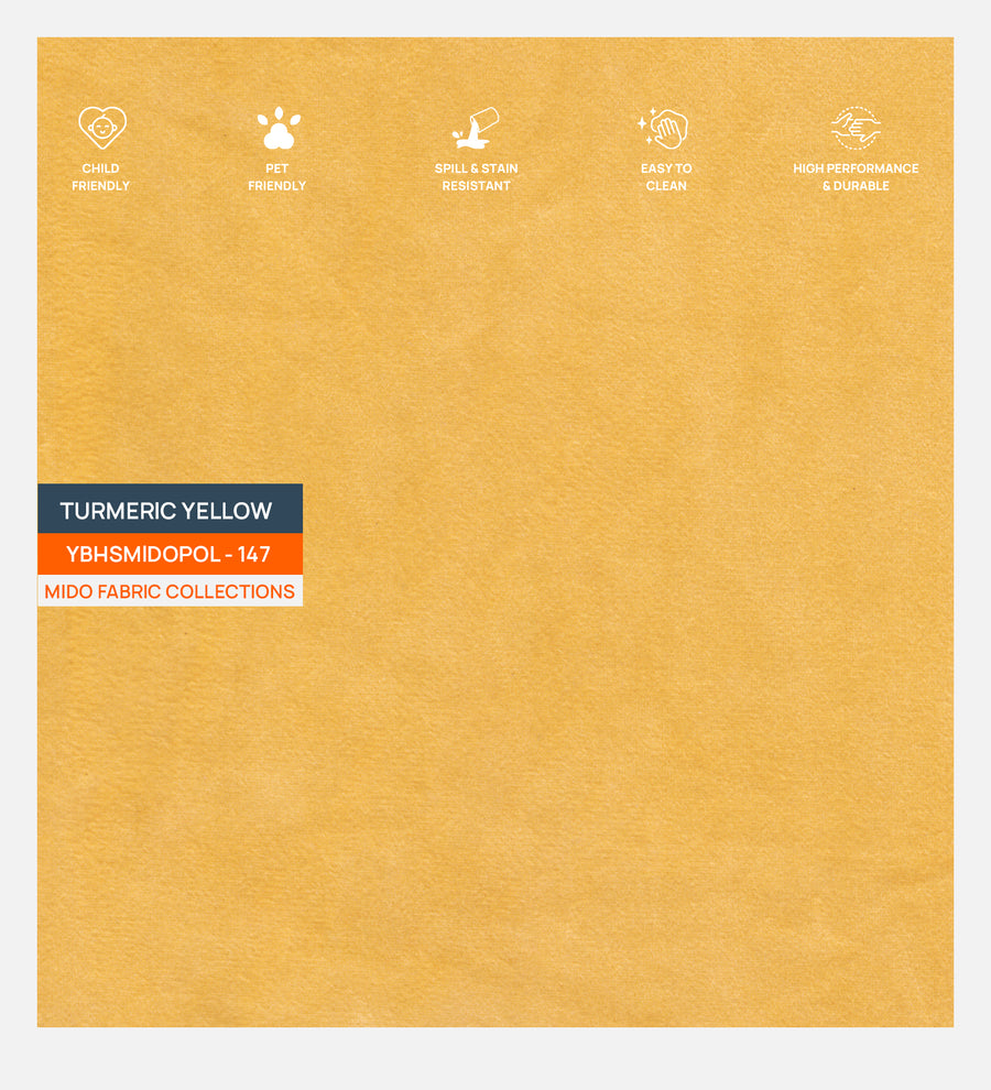 Velvet Mido Fabric Turmeric Yellow 147 Code by Febonic Living