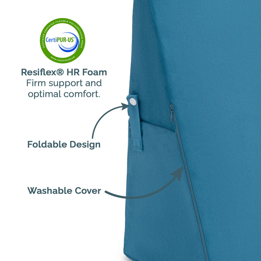 Clover Velvet Dual Type Wegde Pillows In Aqua Blue Colour - Febonic Living