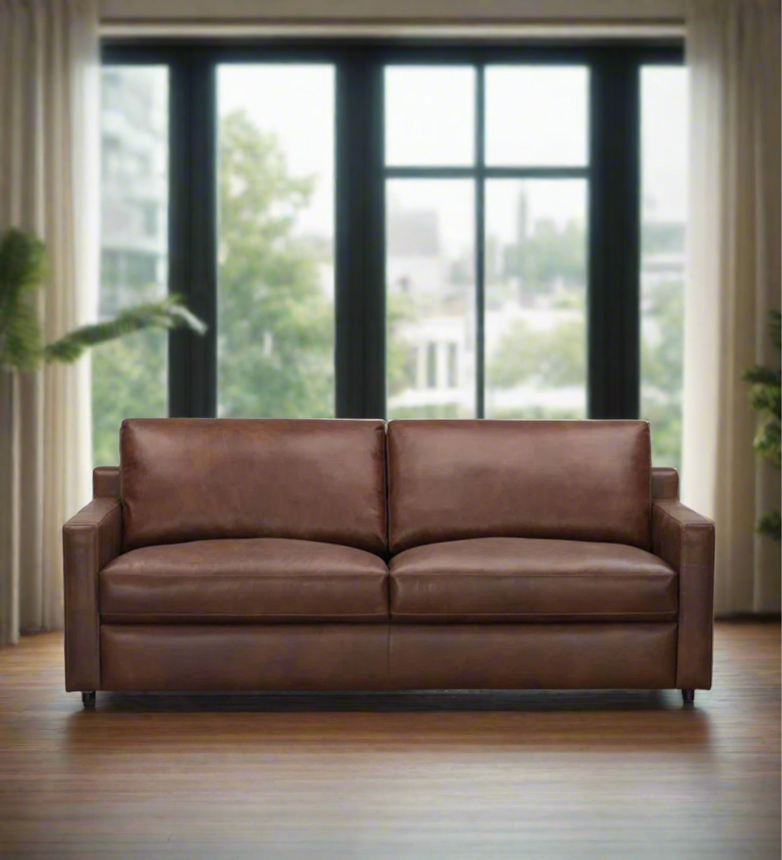 Belgrade Leatherette 3 Seater Sofa In Clay Brown Colour