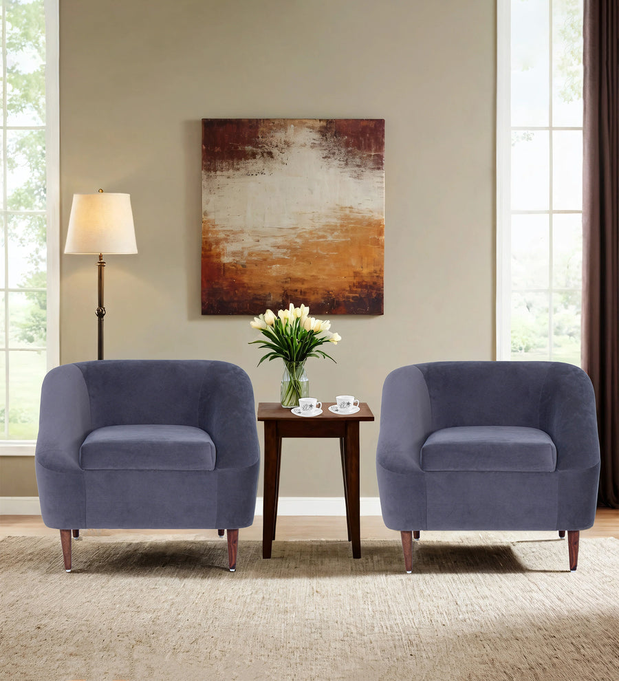 Jessica Velvet Arm Chair - Grey (Set Of 2) by Febonic Living