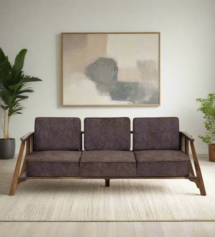 Milini Sheesham Wood 3 Seater Sofa In Brown by Febonic Living