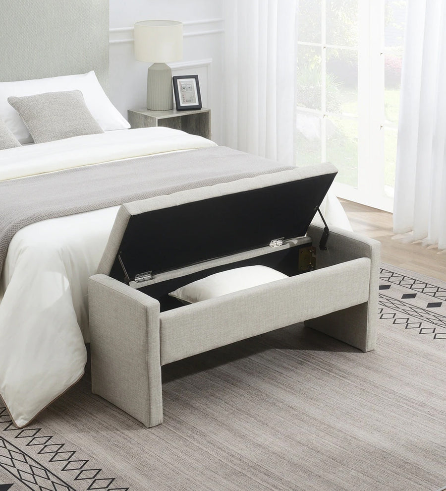 Hobby  Storage Bench Fabric - Lit Grey by Febonic Living