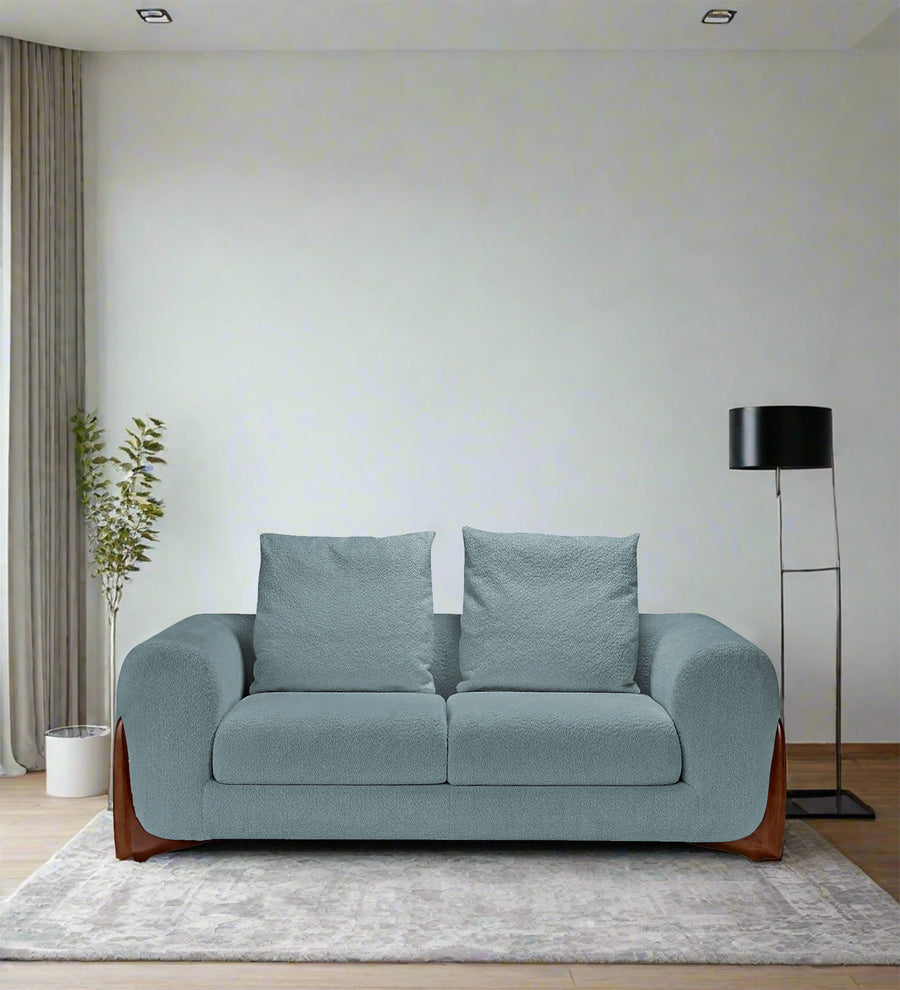 Boko Boucle 2 Seater Sofa - Stormy Blue by Febonic Living