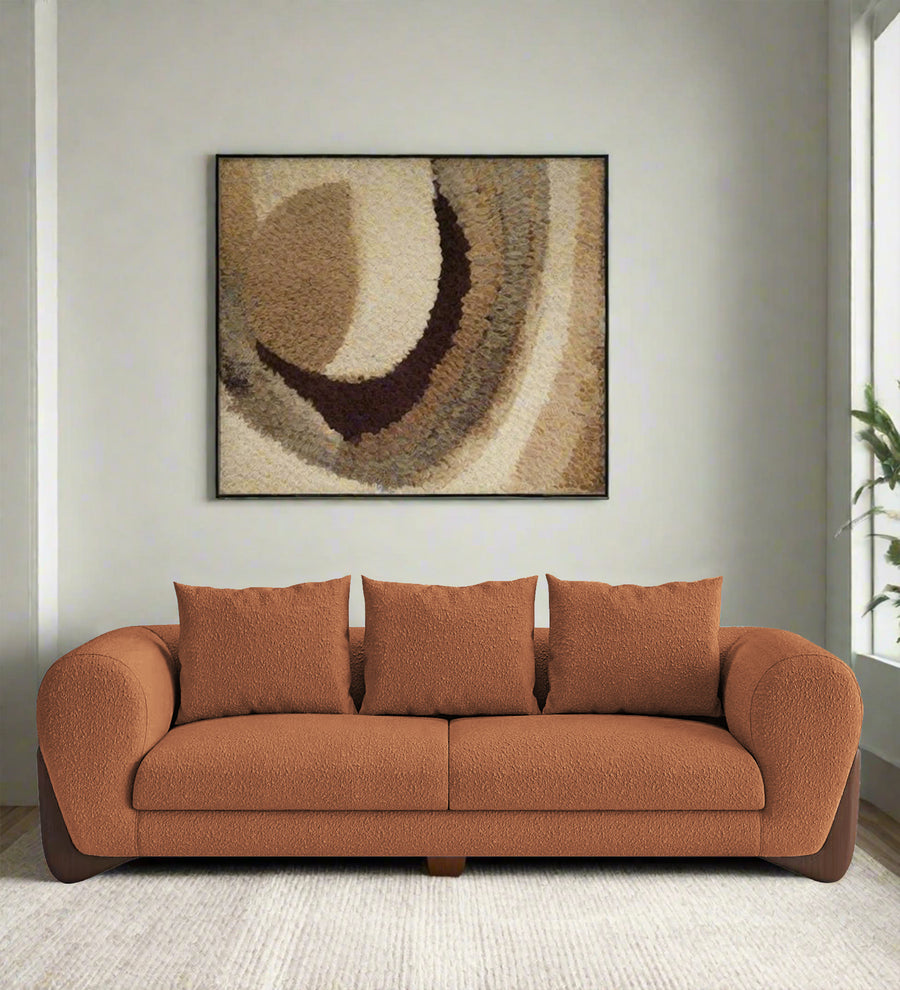 Boko Boucle 3 Seater Sofa - Light Orange by Febonic Living