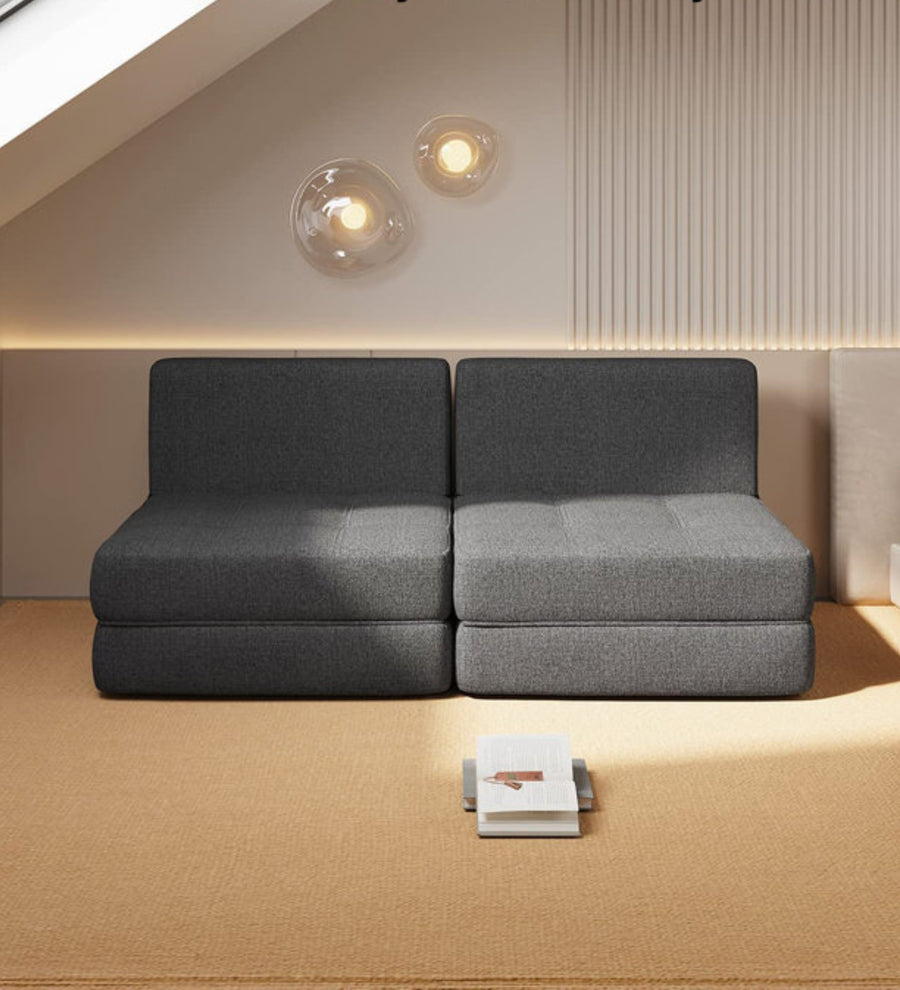 Ronda Fabric Foldable Sofa Cum Bed In Charcoal Grey Colour - Febonic Living