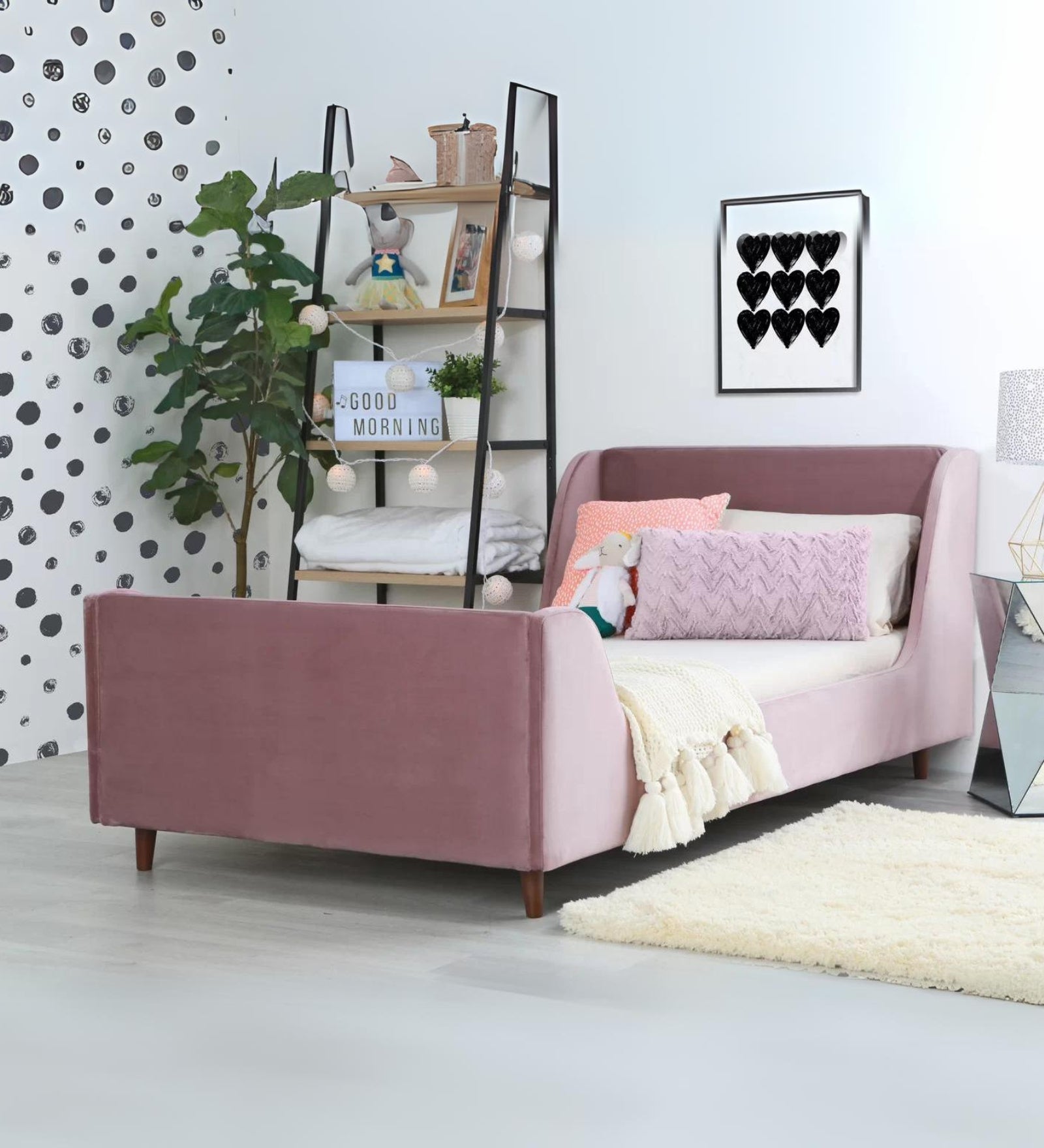 Mint Velvet King Size Bed In Millennial Pink Colour