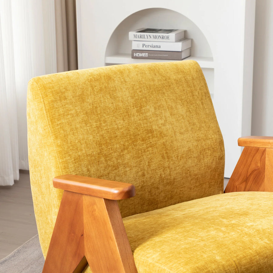 Stow Fabric Arm Chair In Bold Yellow Colour Set Of 2 - Febonic Living
