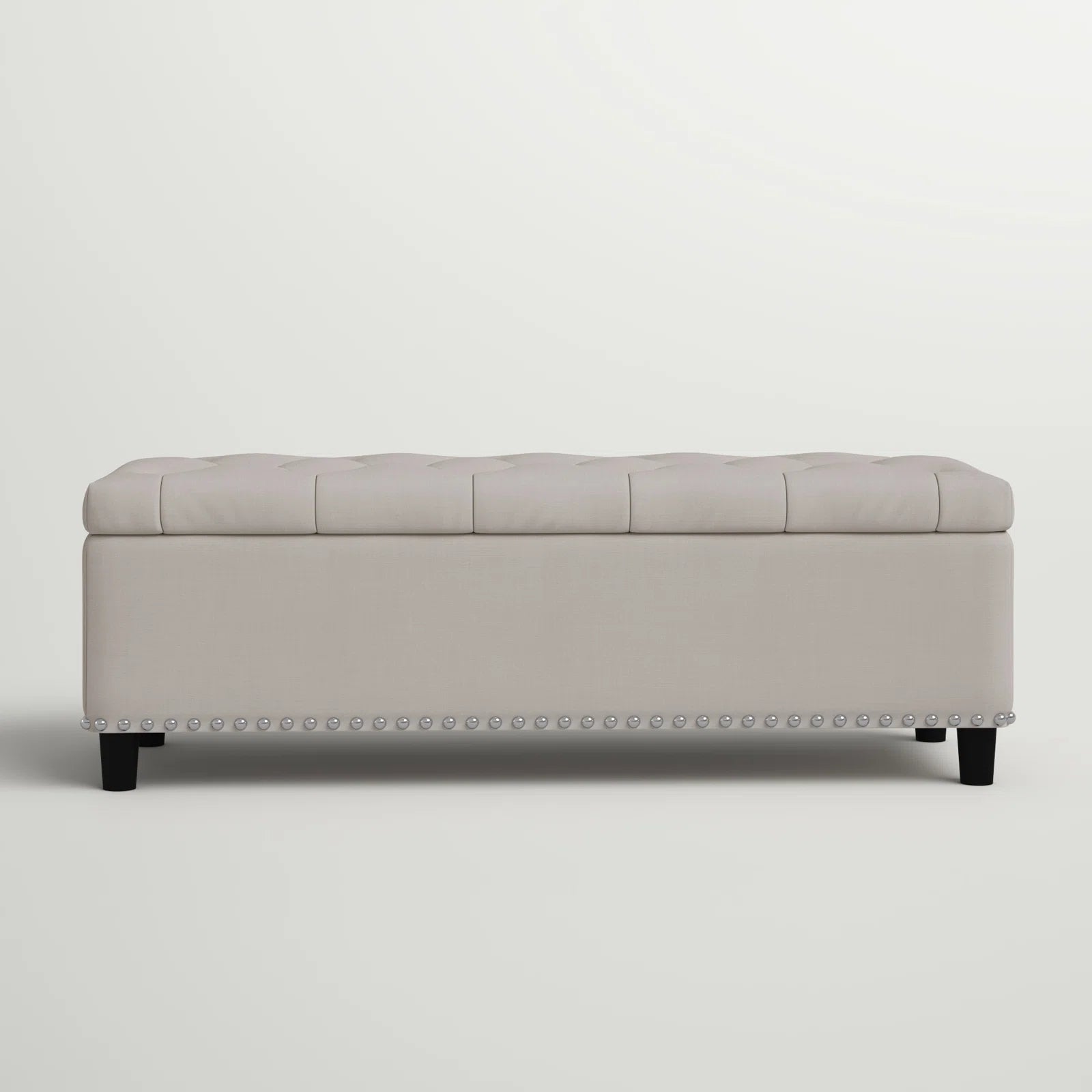 Cotty Fabric Ottoman In Ash Grey Colour With Storage