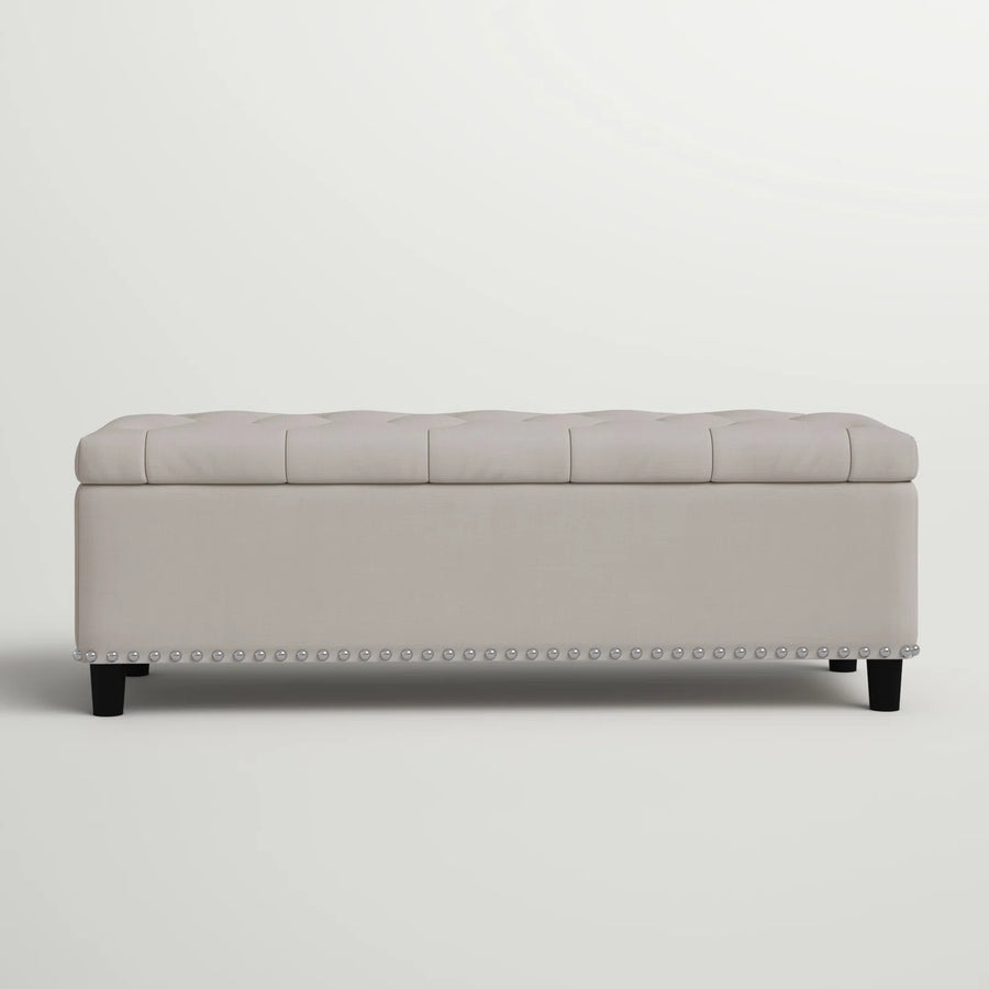 Cotty Fabric Storage Bench In Ash Grey Colour - Febonic Living
