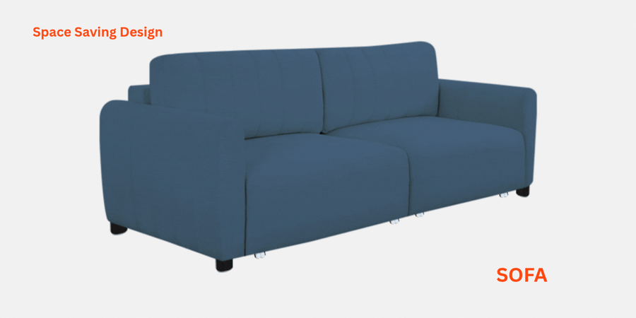 Vima Fabric 3 Seater Pull Out Sofa Cum Bed In Olive Green Colour - Febonic Living