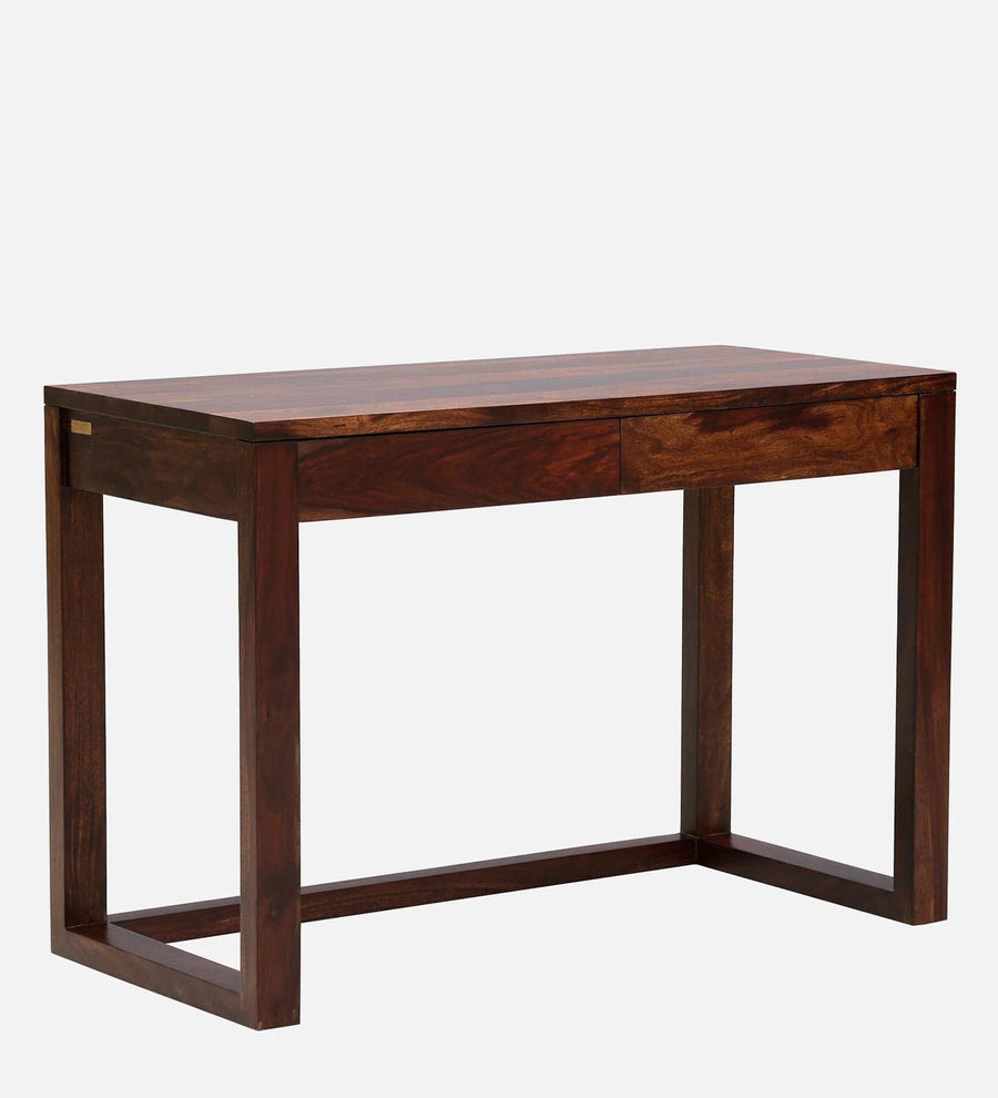 Uran Sheesham Wood Writing Table With Scratch Resistant In Provincial Teak Finish - Febonic Living