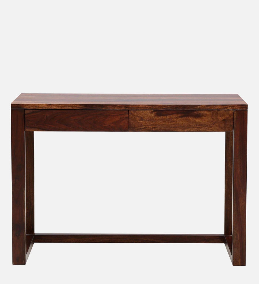 Uran Sheesham Wood Writing Table With Scratch Resistant In Provincial Teak Finish - Febonic Living