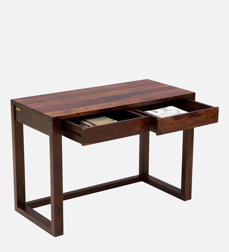 Uran Sheesham Wood Writing Table With Scratch Resistant In Provincial Teak Finish - Febonic Living