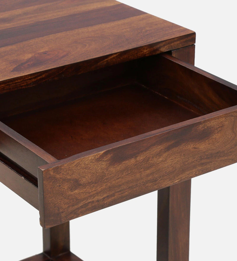Uran Sheesham Wood Writing Table With Scratch Resistant In Provincial Teak Finish - Febonic Living