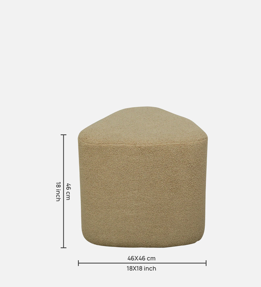Veeba Boucle Fabric Pouffe In Mushroom Beige Colour - Febonic Living