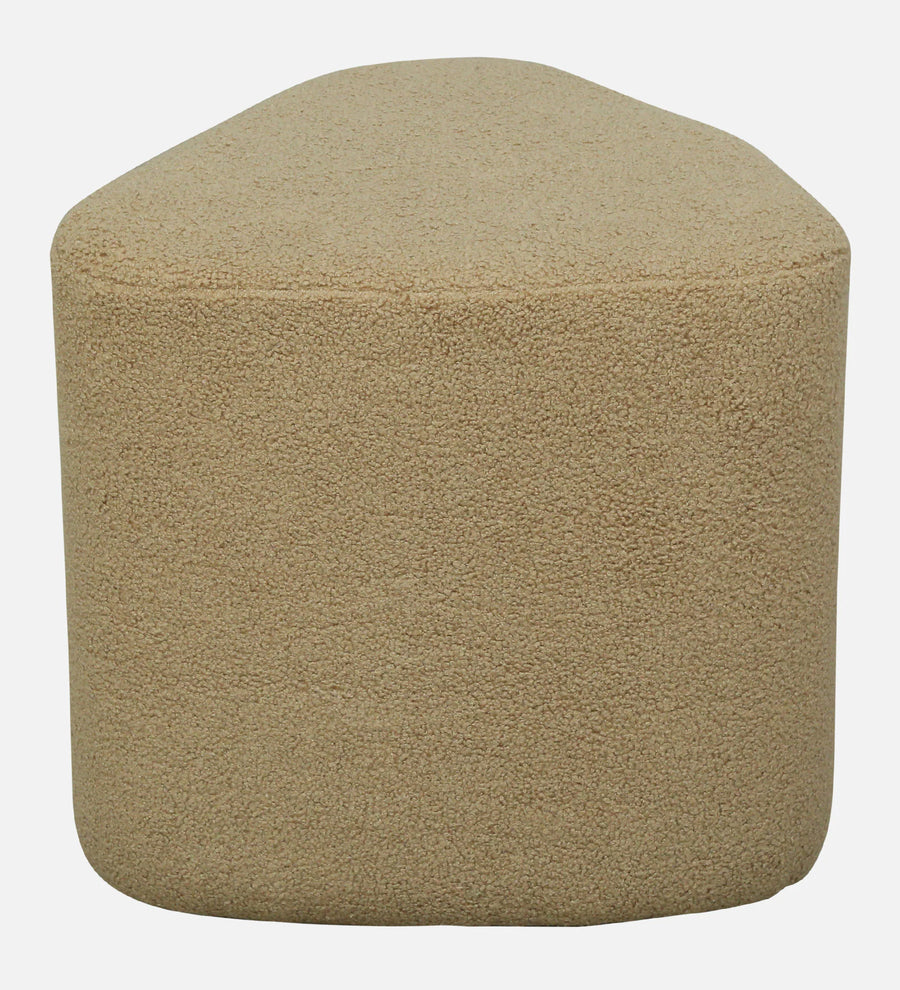 Veeba Boucle Fabric Pouffe In Mushroom Beige Colour - Febonic Living