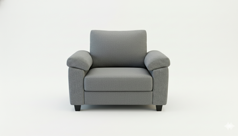 Vegas Fabric 1 Seater Sofa In Charcoal Grey Colour - Febonic Living