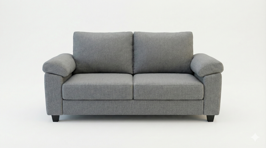 Vegas Fabric 3 Seater Sofa In Charcoal Grey Colour - Febonic Living