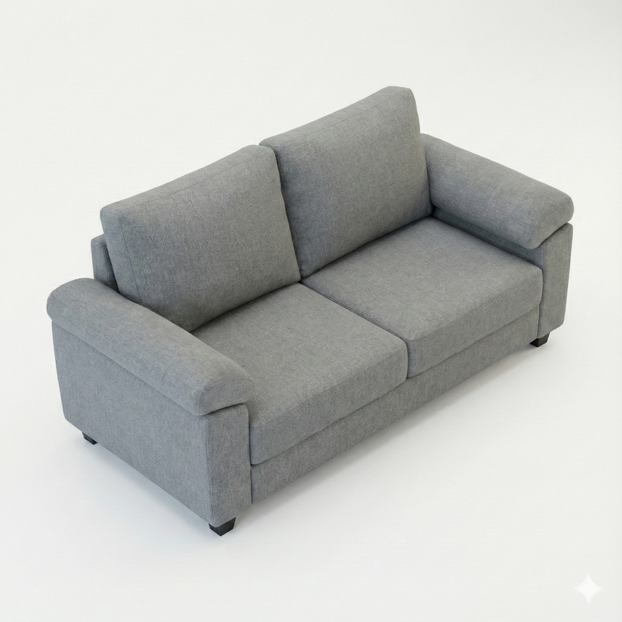 Vegas Fabric 3 Seater Sofa In Charcoal Grey Colour - Febonic Living