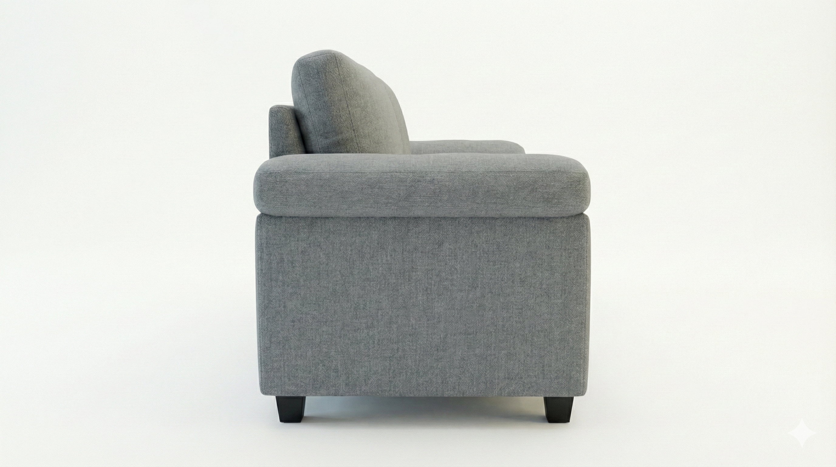 Vegas Fabric 1 Seater Sofa In Charcoal Grey Colour