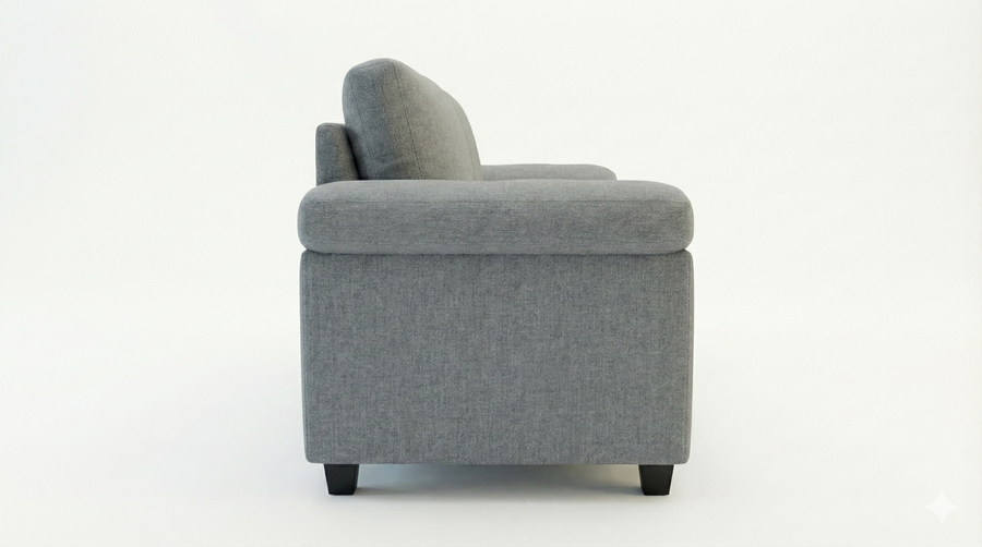Vegas Fabric 3 Seater Sofa In Charcoal Grey Colour - Febonic Living