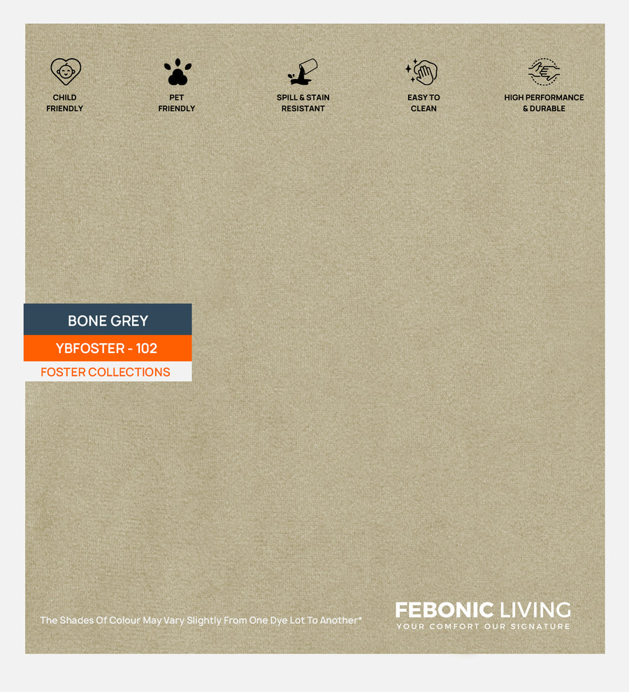 Velvet Foster Fabric Bone Grey 102 Code by Febonic Living