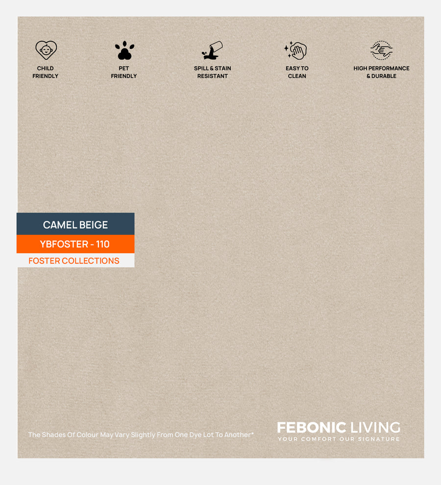 Velvet Foster Fabric Camel Beige 110 Code by Febonic Living