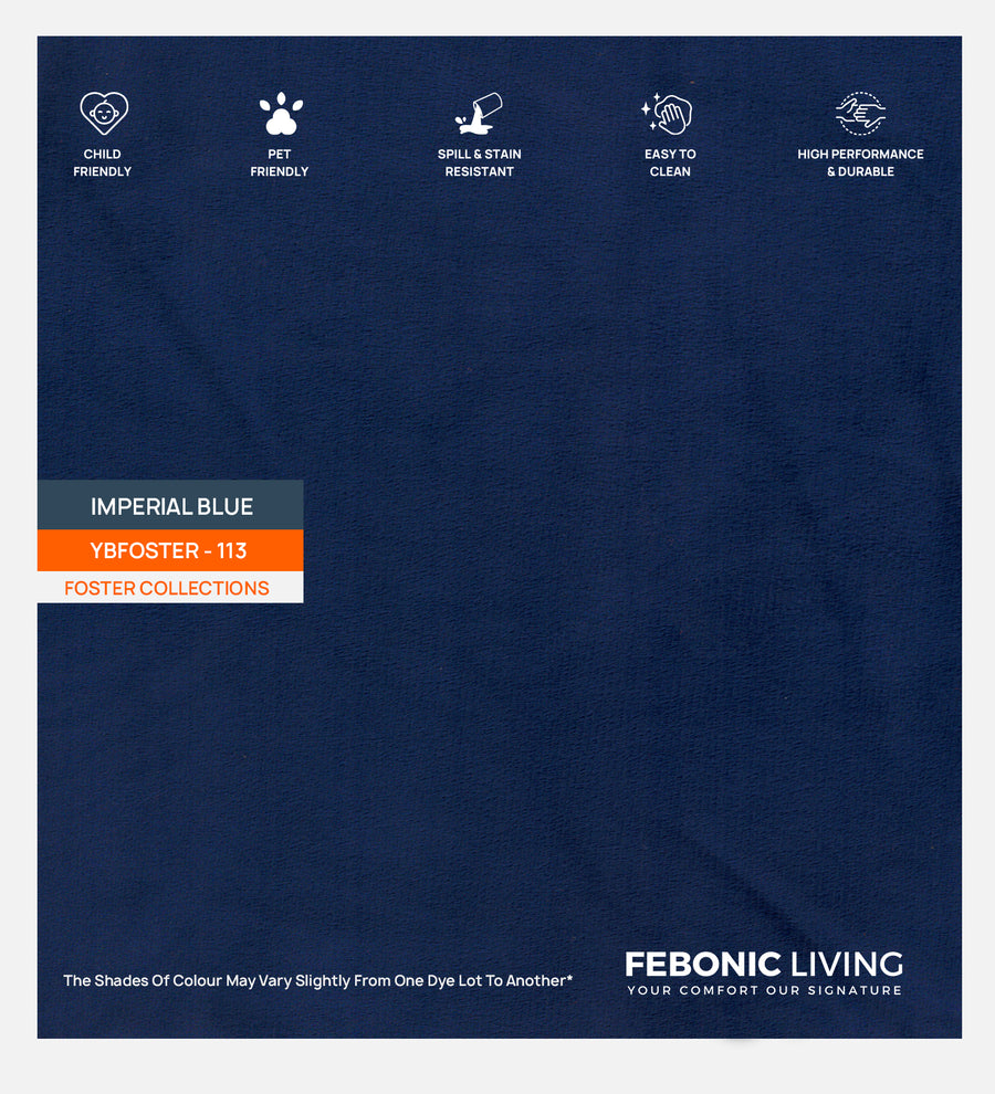 Velvet Foster Fabric Imperial Blue 113 Code by Febonic Living