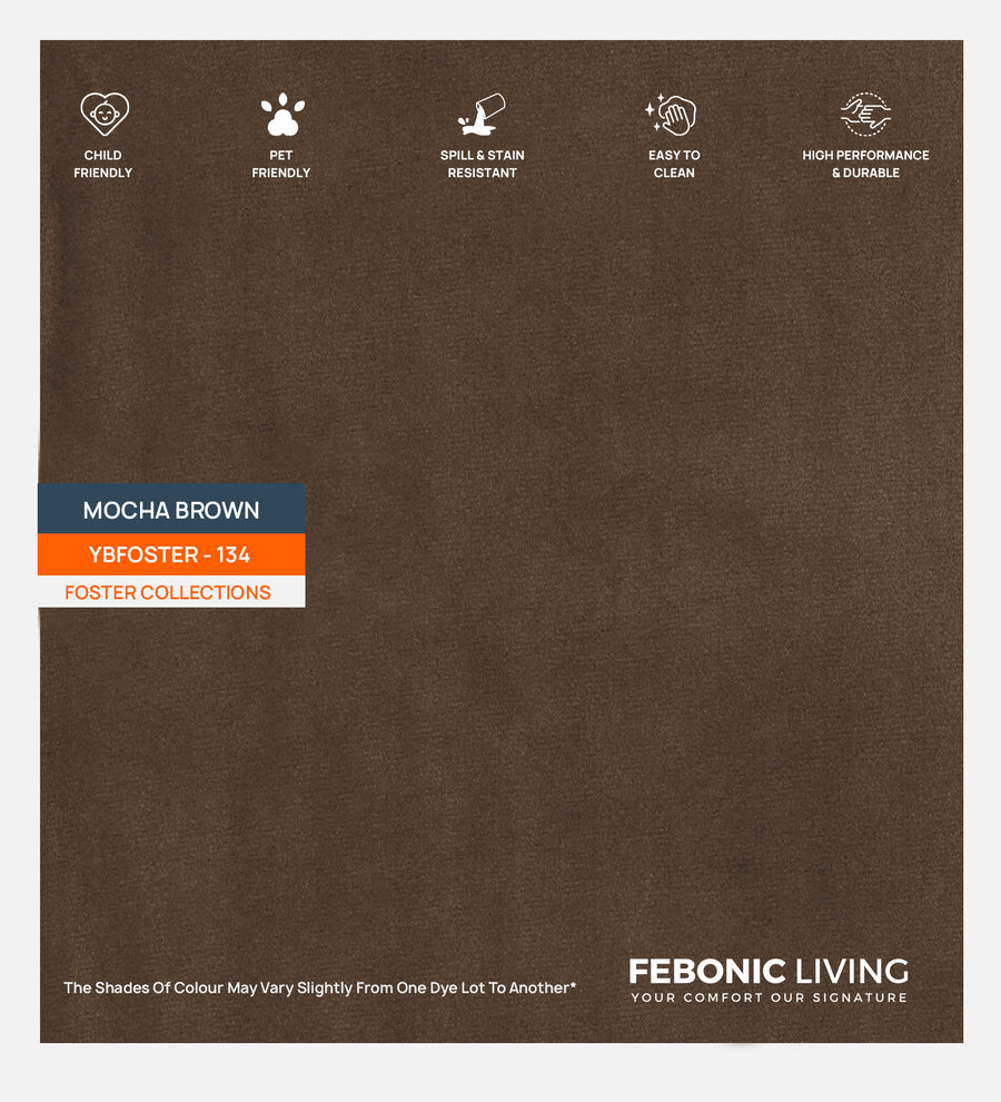 Velvet Foster Fabric Mocha Brown 134 Code by Febonic Living