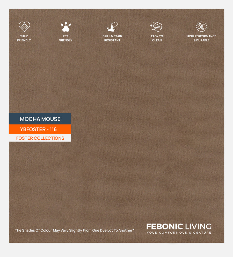 Velvet Foster Fabric Mocha Mouse 116 Code by Febonic Living