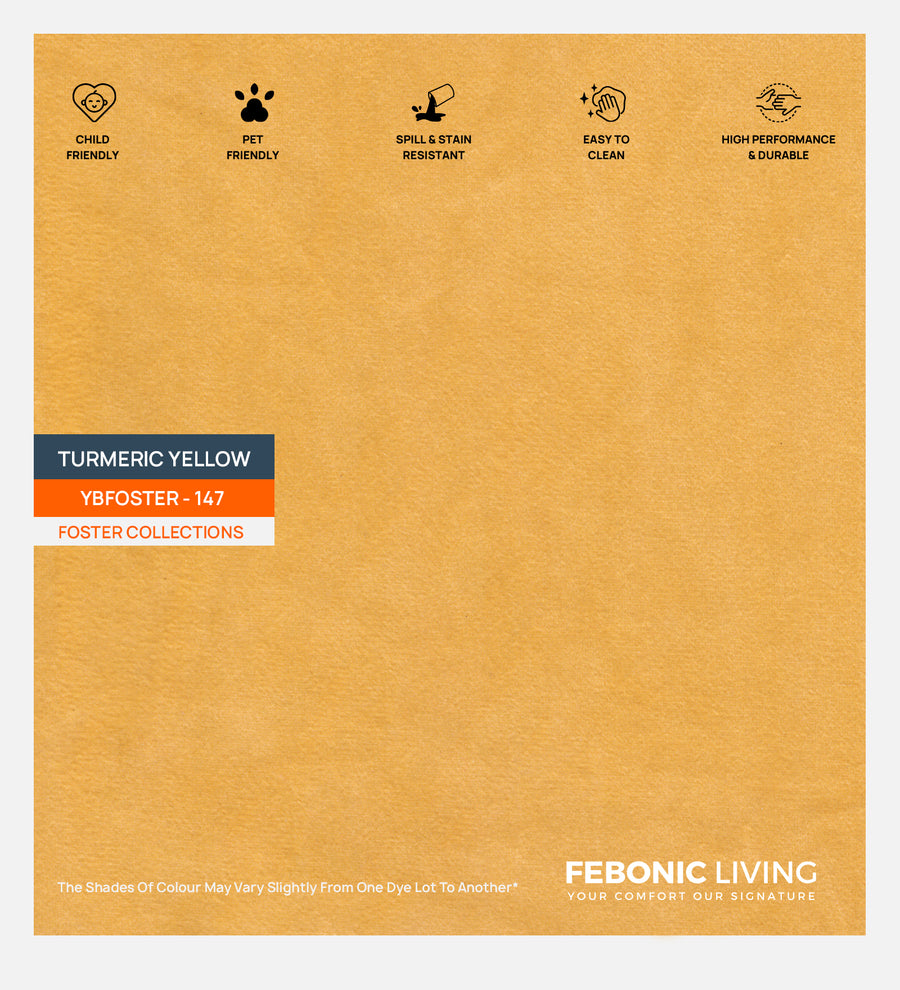 Velvet Foster Fabric Turmeric Yellow 147 Code by Febonic Living